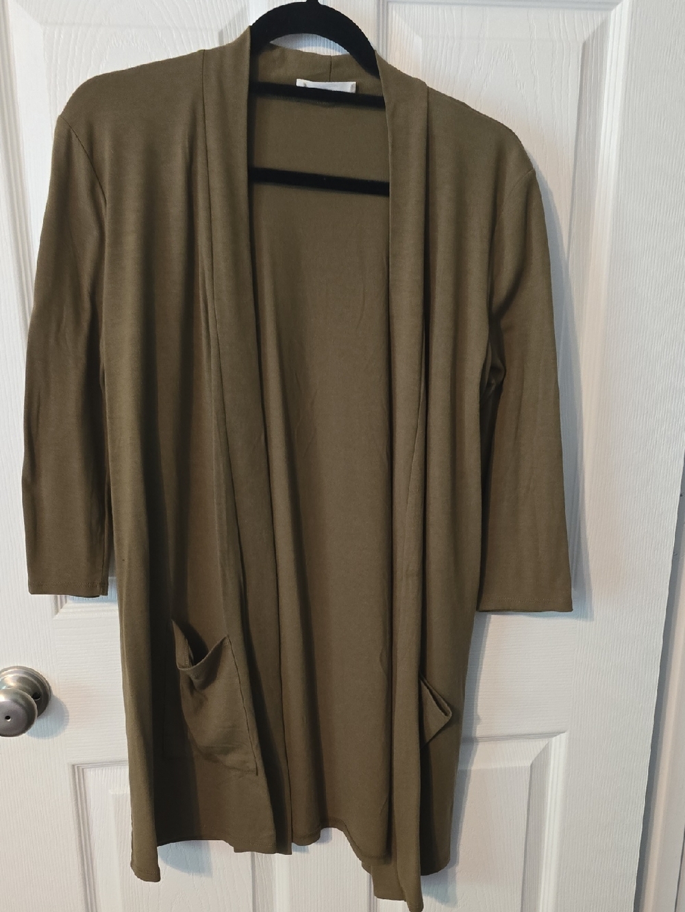 Zenana Outfitters Olive Green Long Cardigan